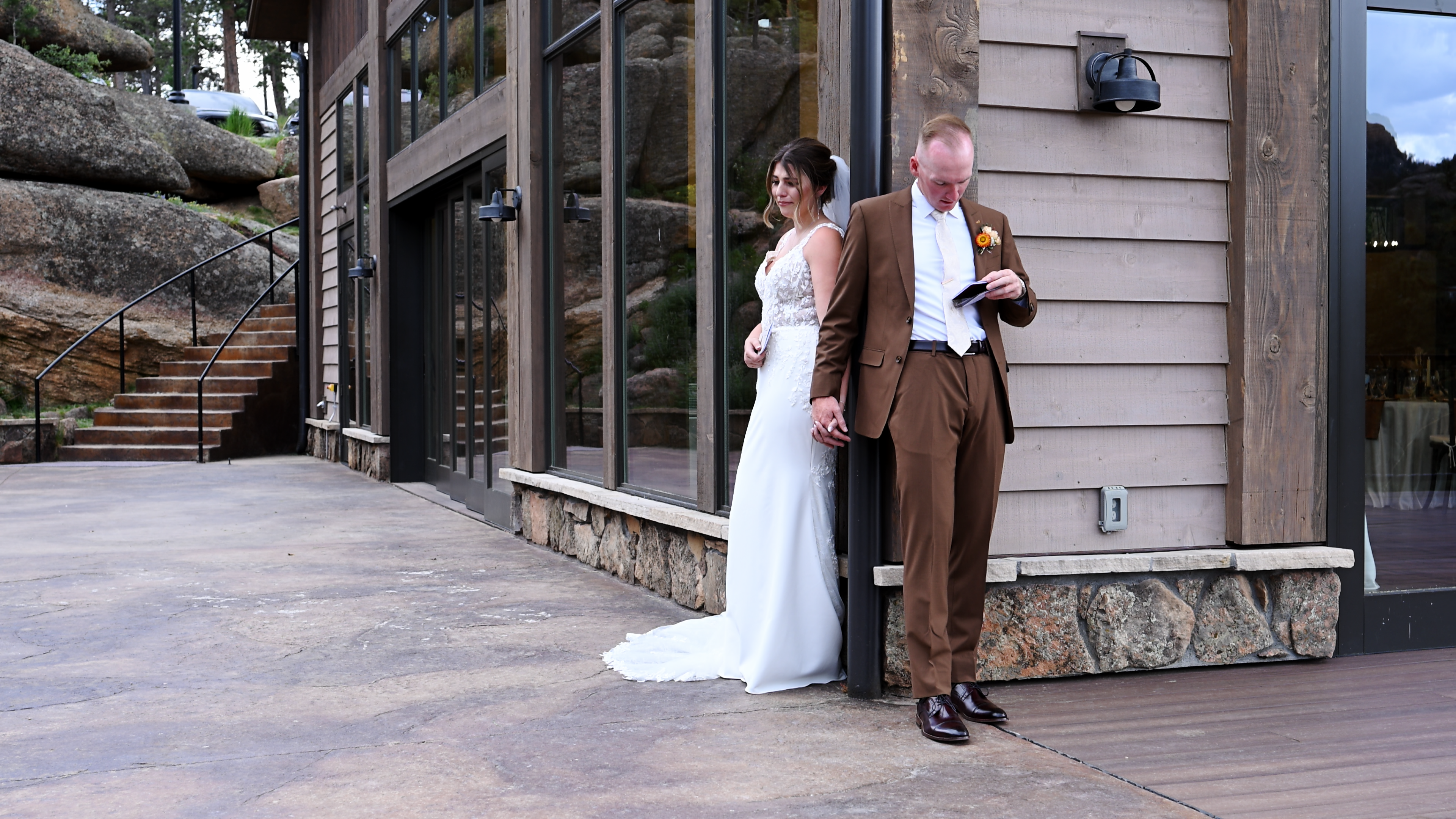 a couple sharing their emotional private vows before their wedding